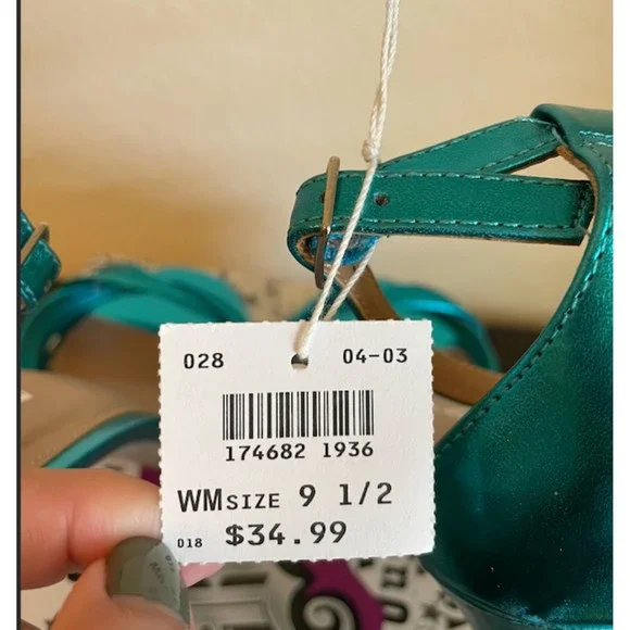 NEW -Brash Metallic Turquoise Blue Odessa Heels - Sz 9.5 - Picture 9 of 11